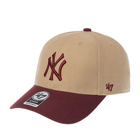 Бейсболка 47 BRAND арт. BCWS-SUMTT17WBP-KH96 New York Yankees MLB (кремовый / бордовый)