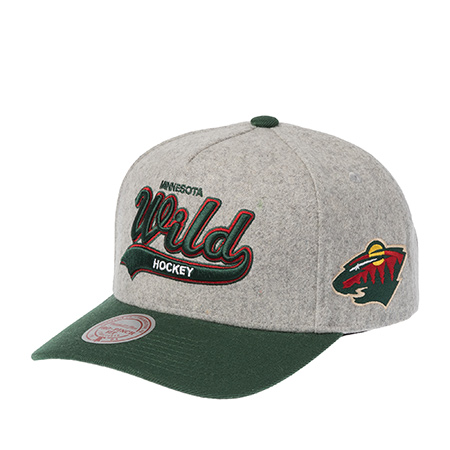 Бейсболка MITCHELL NESS арт. HP14539-MWIGREY Minnesota Wild NHL (серый / зеленый)
