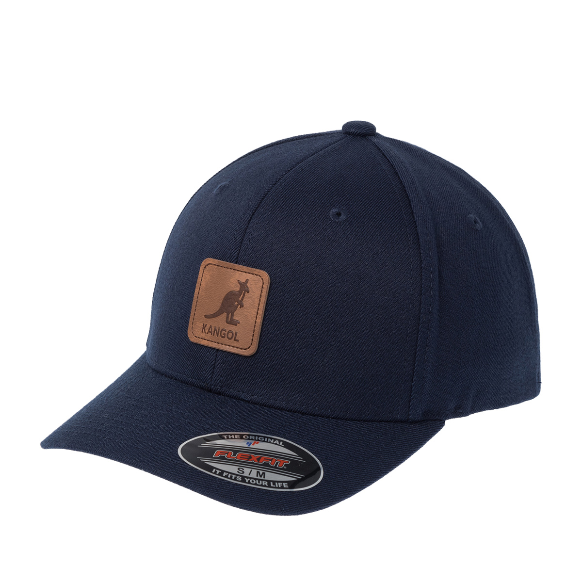 Бейсболка KANGOL арт. K5441 Leather Patch Flexfit Baseball (темно-синий)