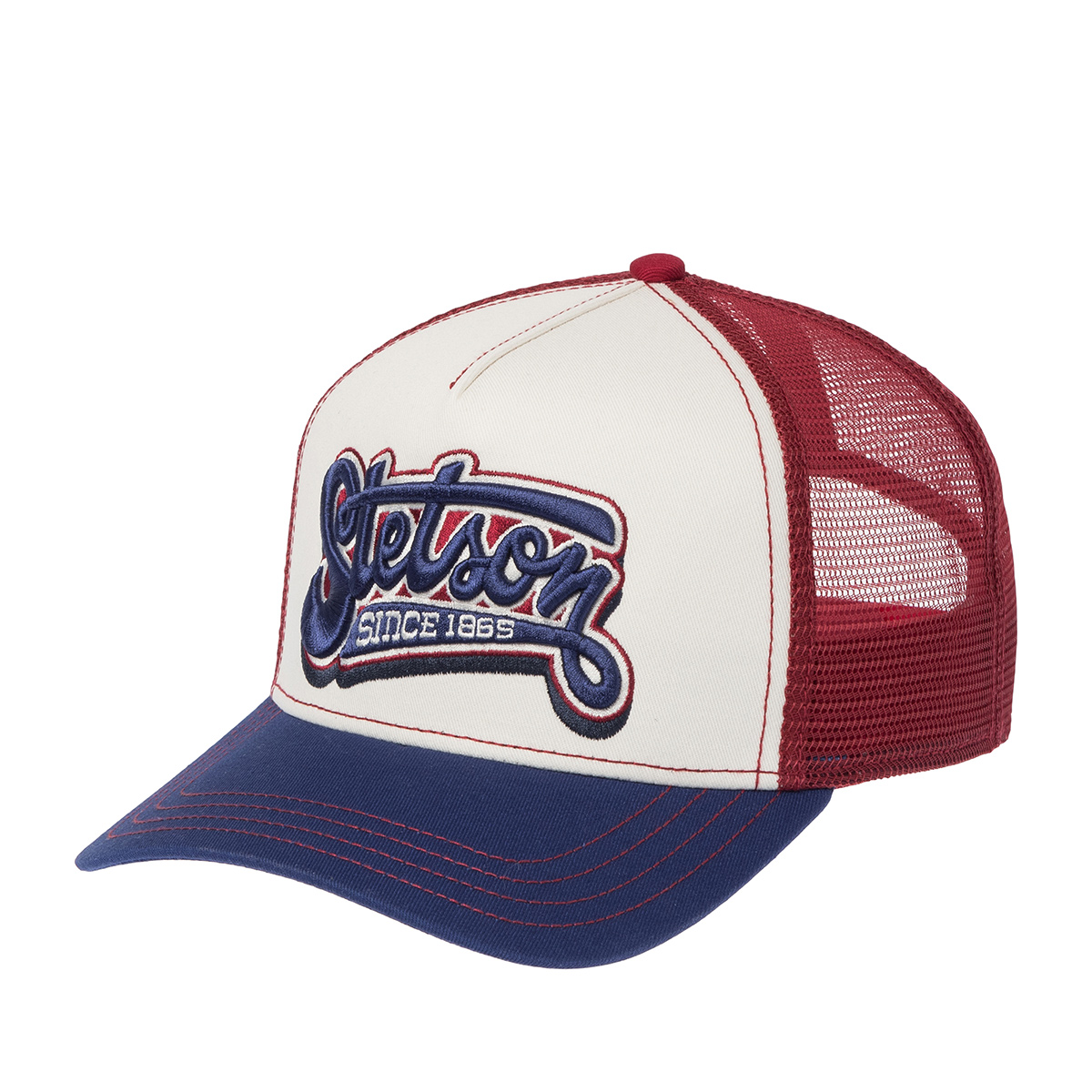 Бейсболка STETSON арт. 7761162 TRUCKER CAP LETTERING (белый / синий)