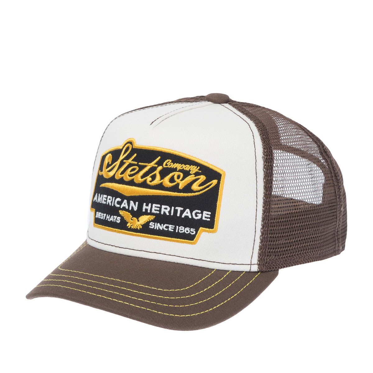 Бейсболка STETSON арт. 7751103K TRUCKER CAP AMERICAN HERITAGE (коричневый / белый)