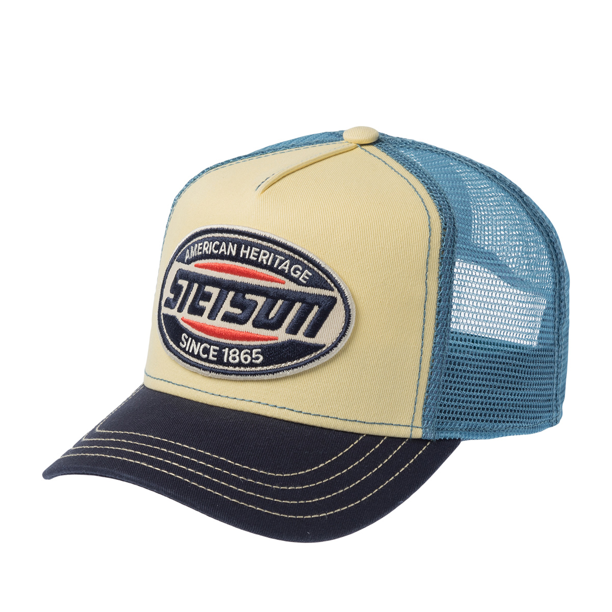 Бейсболка STETSON арт. 7741105K TRUCKER CAP HIGH SPEED (светло-желтый / темно-синий)