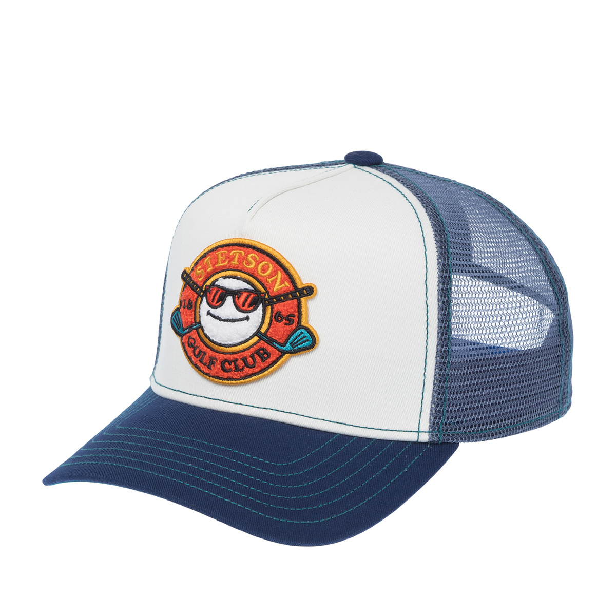 Бейсболка STETSON арт. 7761180 TRUCKER CAP GOLF CLUB (синий / белый)