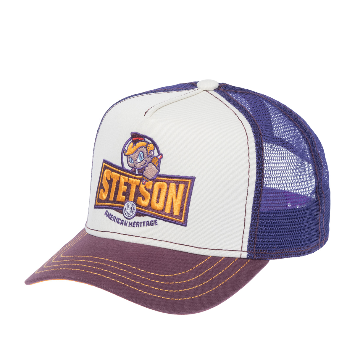 Бейсболка STETSON арт. 7741109K TRUCKER CAP HOTDOG (бордовый / белый)