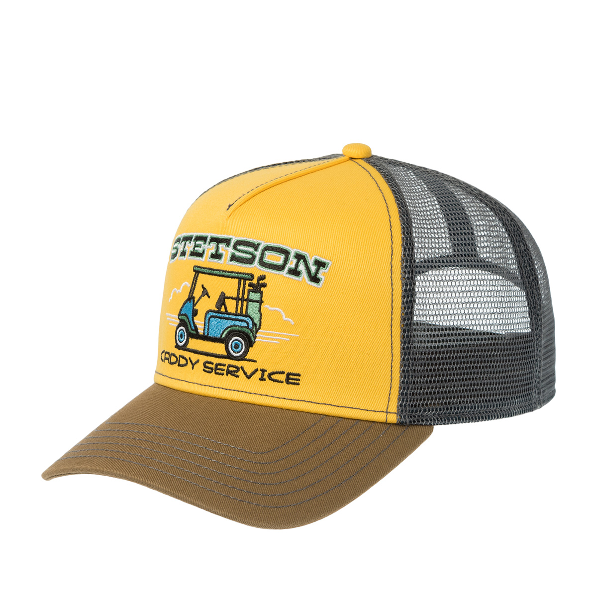 Бейсболка STETSON арт. 7761179 TRUCKER CAP GOLF CADDY SERVICE (желтый / оливковый)