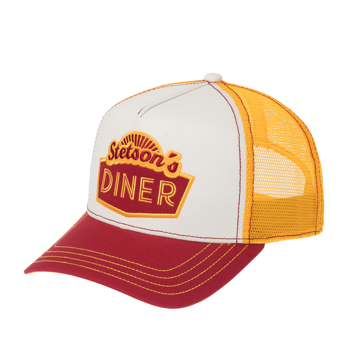 Бейсболка STETSON арт. 7741160 TRUCKER CAP STETON‘S DINER (кремовый / красный)