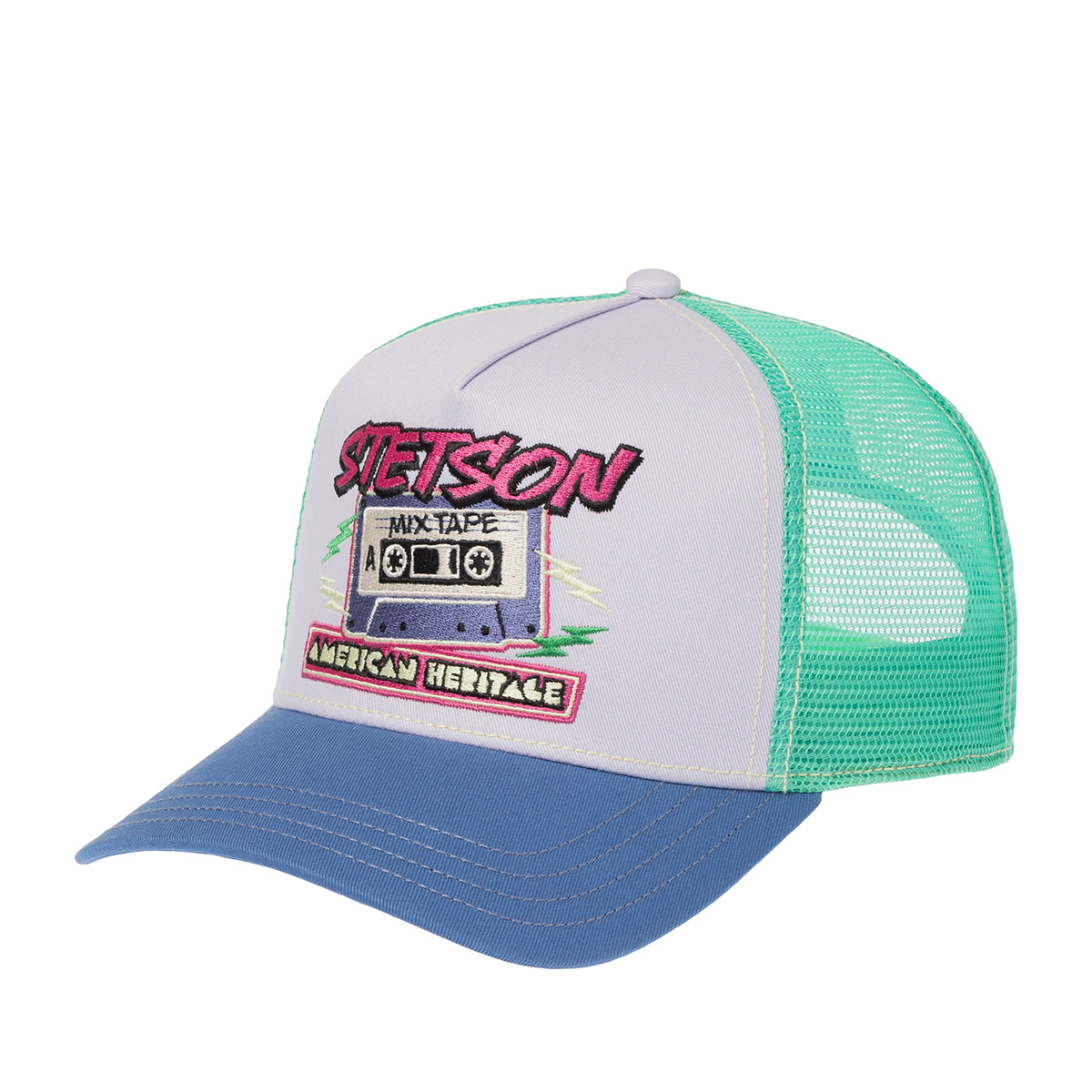 Бейсболка STETSON арт. 7741164 TRUCKER CAP - MIX TAPE (сиреневый / голубой)