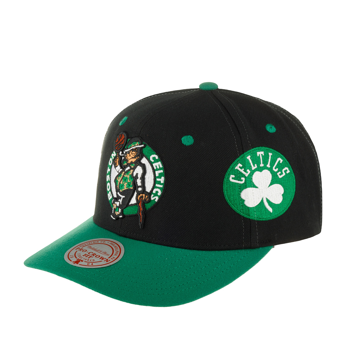 Бейсболка MITCHELL NESS арт. HHSS7310-BCEYYPPPBLCK Boston Celtics NBA (черный / зеленый)