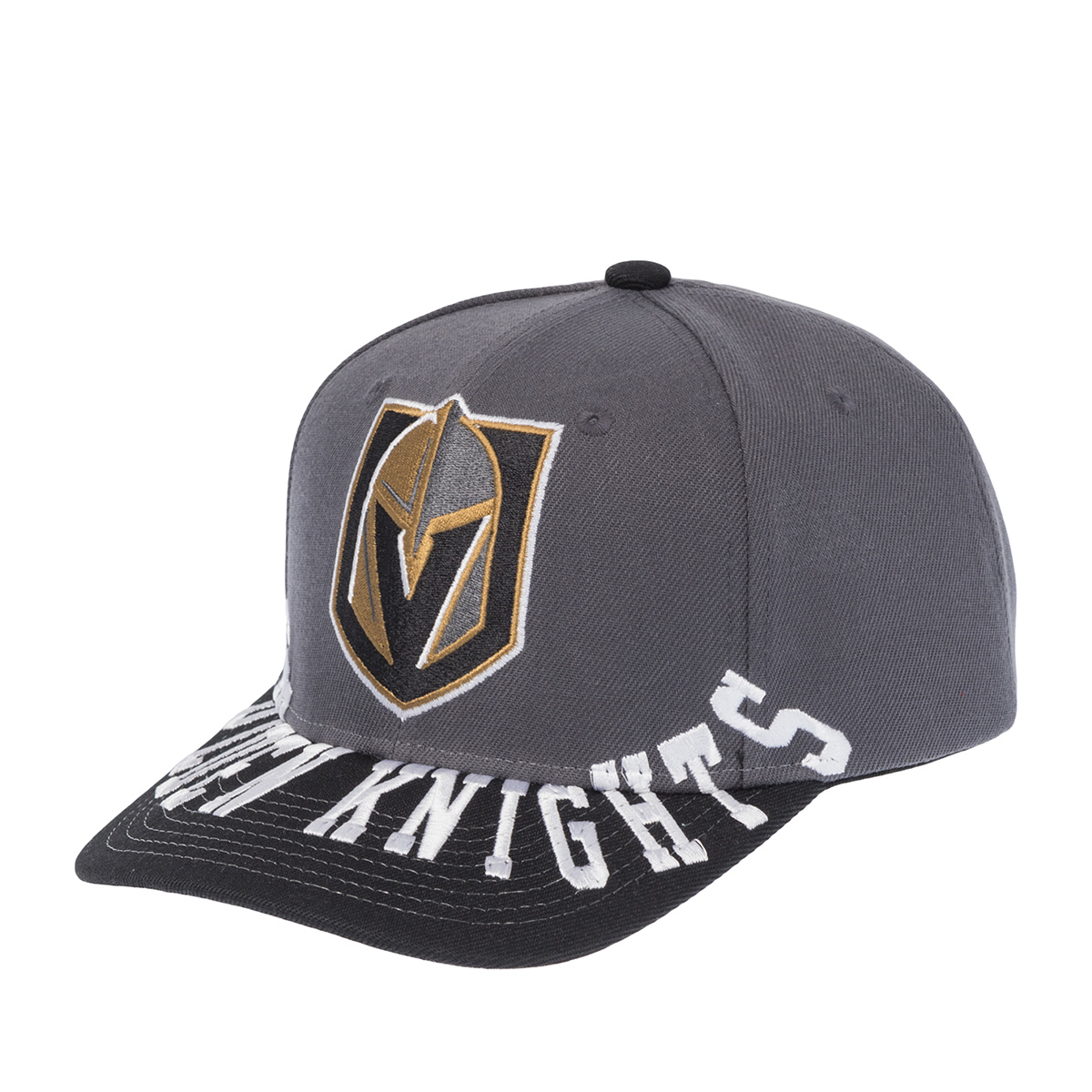 Бейсболка MITCHELL NESS арт. HP10367-VGKGREY Vegas Golden Knights NHL (темно-серый / черный)