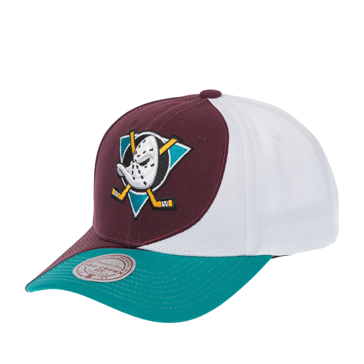 Бейсболка MITCHELL NESS арт. HP10390-ADUPURP Anaheim Ducks NHL (темно-бордовый/бирюзовый)