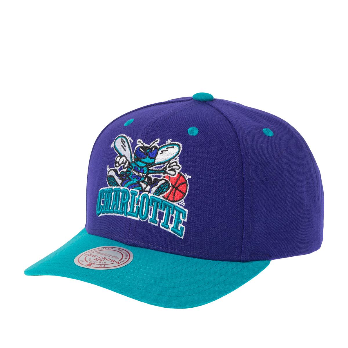 Бейсболка MITCHELL NESS арт. HP8763-CHOPURP Charlotte Hornets NBA (фиолетовый / бирюзовый)