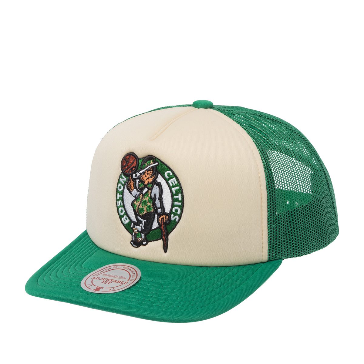 Бейсболка MITCHELL NESS арт. HT12897-BCECREA Boston Celtics NBA (кремовый / зеленый)
