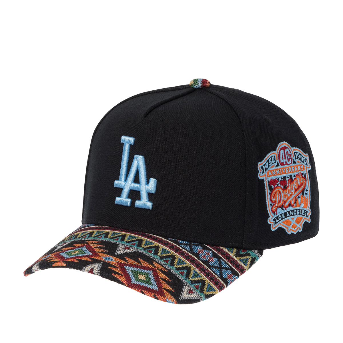 Бейсболка MITCHELL NESS арт. HP16212-LADBLCK Los Angeles Dodgers MLB (черный / голубой)