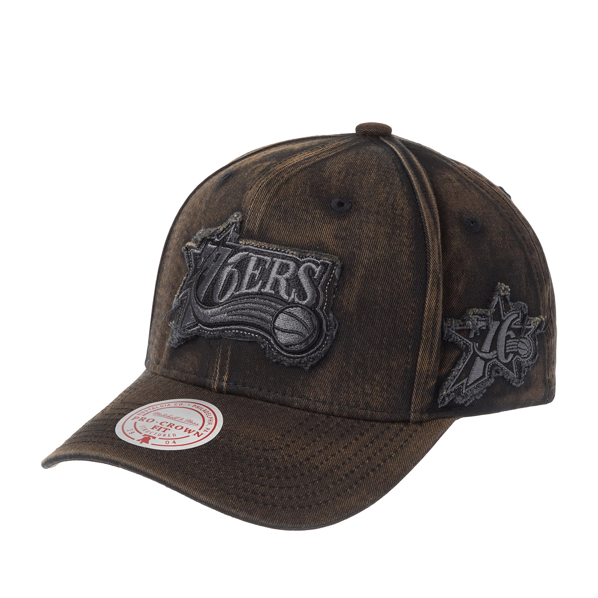 Бейсболка MITCHELL NESS арт. HP12163-P76BLCK Philadelphia 76Ers NBA (черный / бежевый)