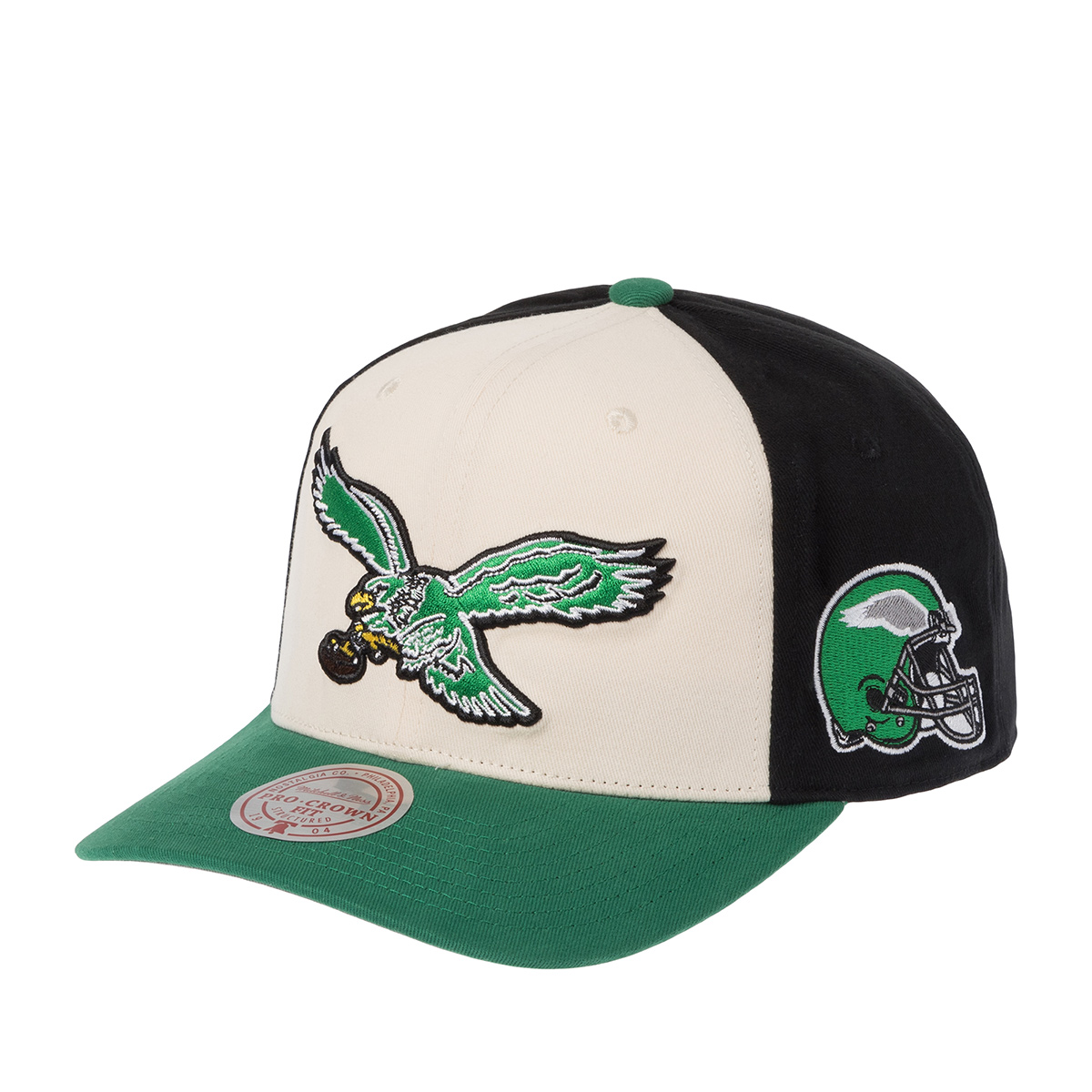 Бейсболка MITCHELL NESS арт. HP14950-PEAOFWH Philadelphia Eagles NFL (кремовый / зеленый)
