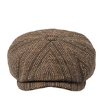 Кепка STETSON арт. 6870702 HATTERAS HERRINGBONE VIRGIN WOOL (оливковый / бежевый)