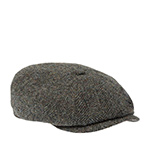 Кепка STETSON арт. 6840544 HATTERAS HERRINGBONE HARRIS TWEED GARAGE THEME (оливковый / черный)