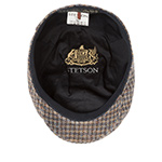 Кепка STETSON арт. 6313201 DRIVER CAP LINEN/COTTON HOUNDSTOOTH (светло-коричневый / голубой)
