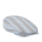Кепка STETSON арт. 6383706 DRIVER CAP LINEN/SILK STRIPE (синий / белый / коричневый)