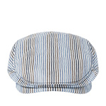 Кепка STETSON арт. 6383706 DRIVER CAP LINEN/SILK STRIPE (синий / белый / коричневый)