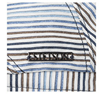 Кепка STETSON арт. 6383706 DRIVER CAP LINEN/SILK STRIPE (синий / белый / коричневый)