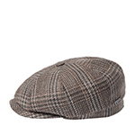 Кепка STETSON арт. 6840359 HATTERAS CHECK VIRGIN WOOL/SILK CERRUTI (темно-коричневый / бежевый)
