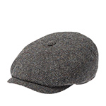 Кепка STETSON арт. 6840545 HATTERAS HERRINGBONE HARRIS TWEED (черный / оливковый)