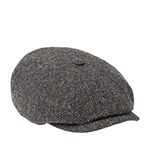 Кепка STETSON арт. 6840545 HATTERAS HERRINGBONE HARRIS TWEED (черный / оливковый)