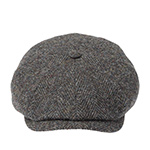 Кепка STETSON арт. 6840545 HATTERAS HERRINGBONE HARRIS TWEED (черный / оливковый)