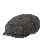 Кепка STETSON арт. 6870305 HATTERAS CHECK HARRIS TWEED (серый / оранжевый)