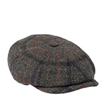 Кепка STETSON арт. 6870305 HATTERAS CHECK HARRIS TWEED (серый / оранжевый)