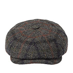 Кепка STETSON арт. 6870305 HATTERAS CHECK HARRIS TWEED (серый / оранжевый)
