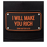 Бейсболка JOHN HATTER арт. R4-1006-U00 I Will Make You Rich (черный)