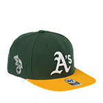 Бейсболка 47 BRAND арт. B-SRSTT18WBP-DGC Oakland Athletics MLB (зеленый / желтый)